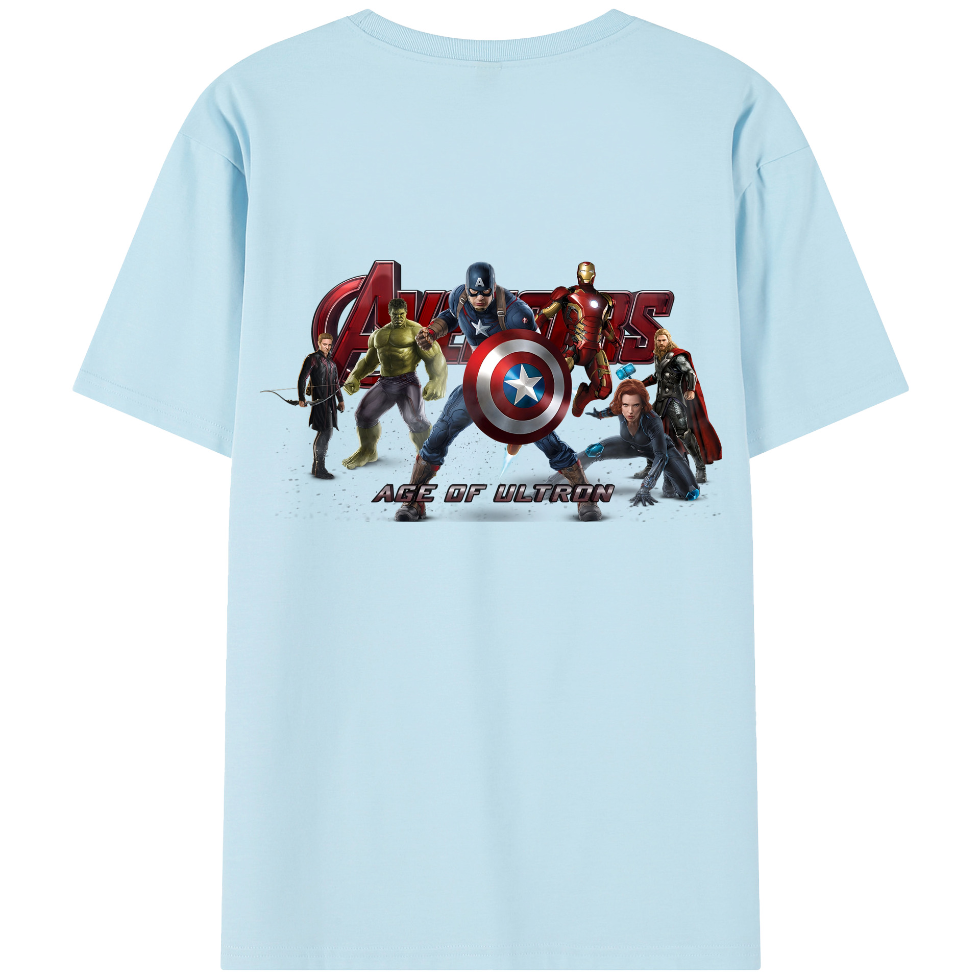 （画像用） アベンジャーズ The Avengers 綿100％半袖Tシャツ（背面プリント）